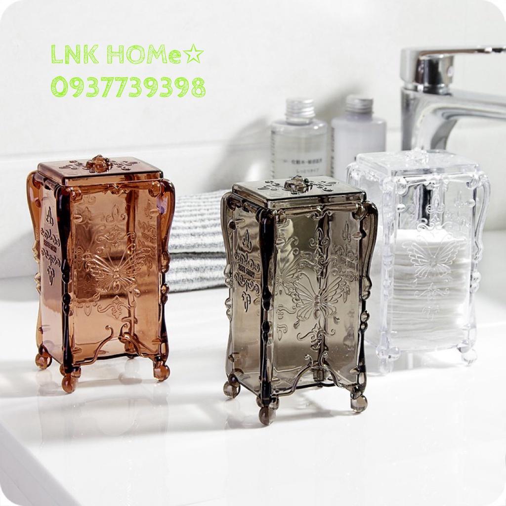 Hộp đựng bông tẩy trang hình chữ nhật cách điệu xinh xắn