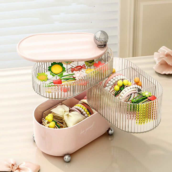 Hộp Đựng Trang Sức, Đồng Hồ, Phụ Kiện Mẫu Mới Năm 2023 Xoay 360 Độ 3 Tầng, Tiện Lợi, Sang Trọng, Tinh Tế