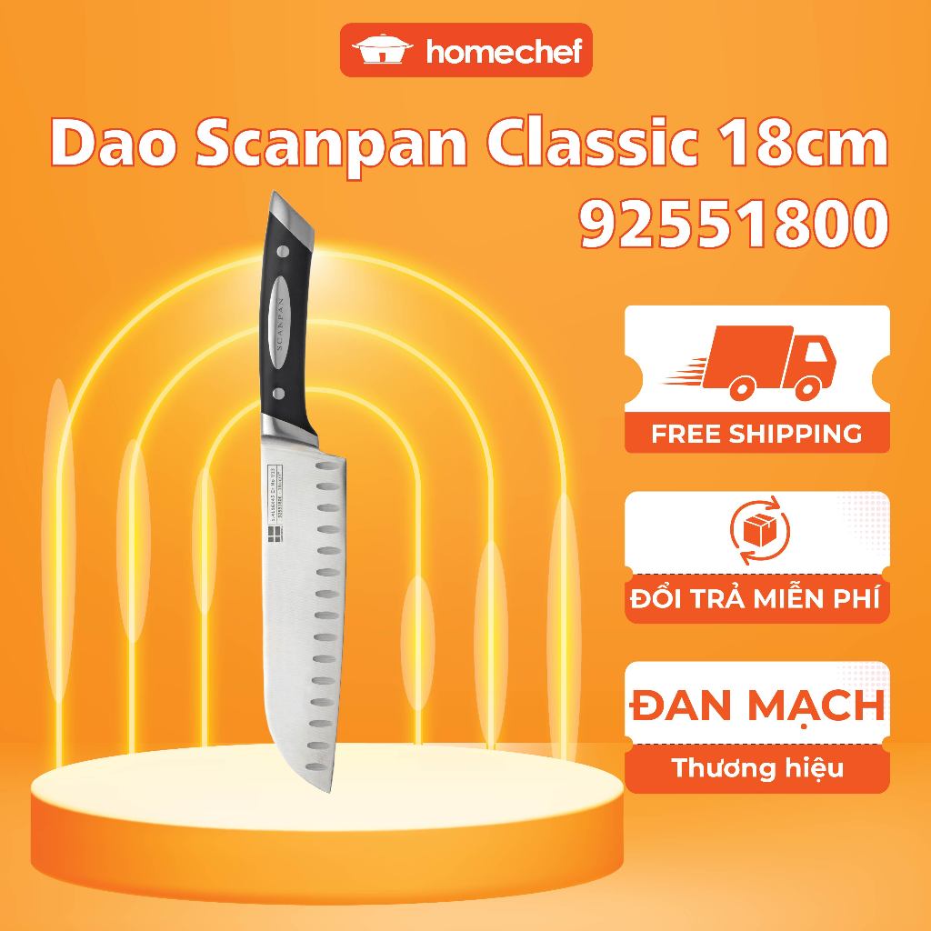 Dao thái chống dính, dao bếp Scanpan Classic 18cm 92551800, thép không gì cao cấp