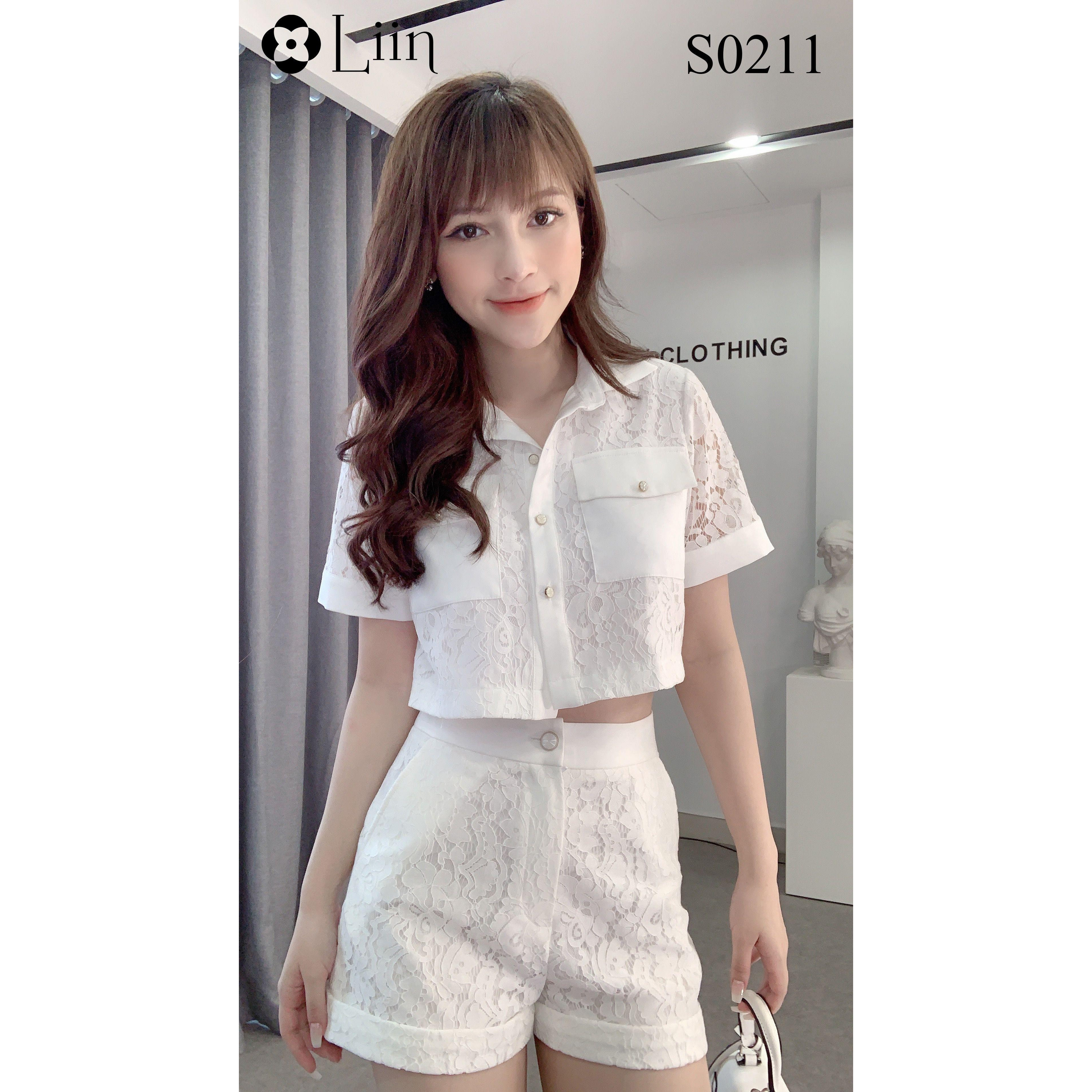 Set đồ bộ nữ Ren Trắng Phối Lụa cá tính Liin Clothing S0211