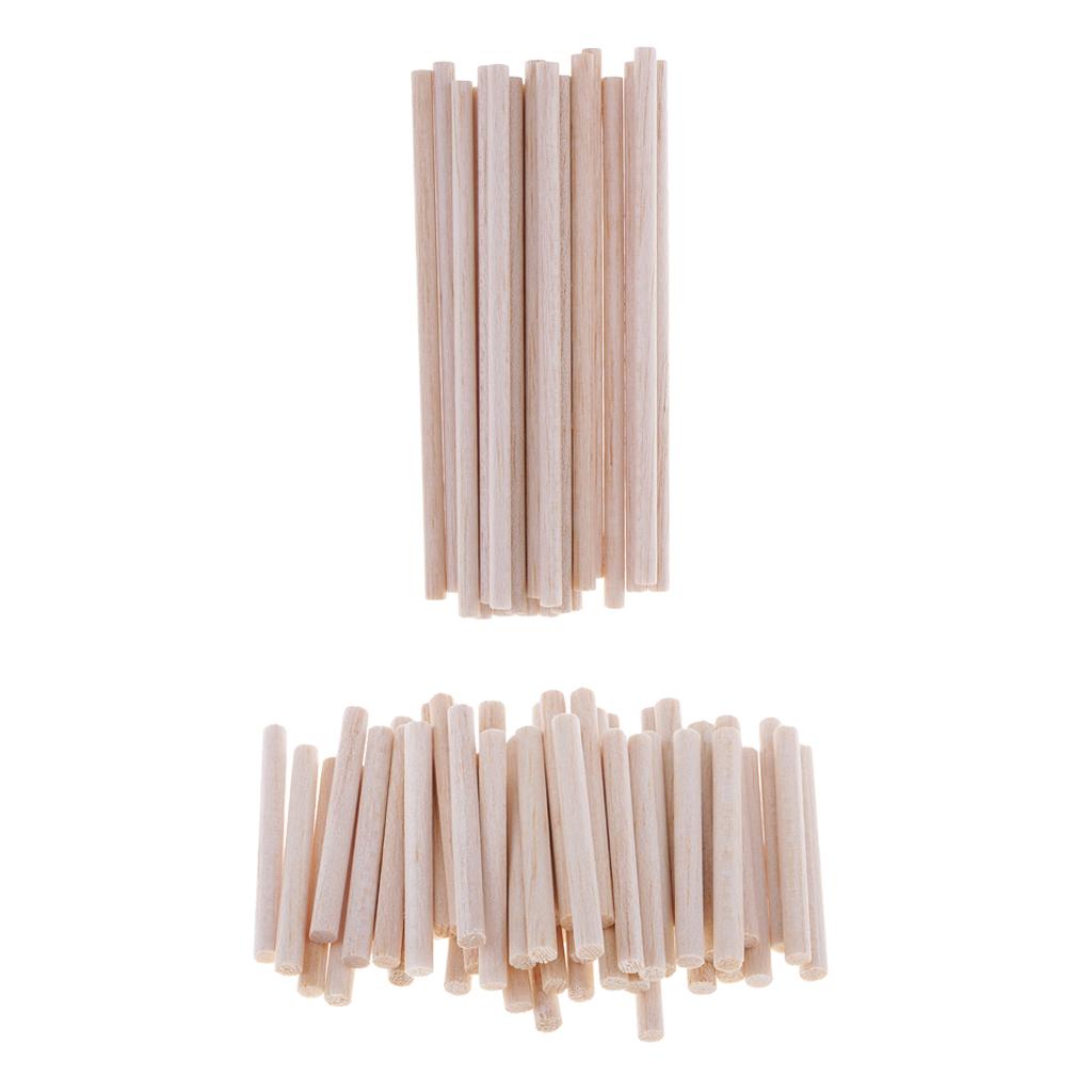 70 Gói Gỗ Balsa Dowels Que Gậy Gỗ Nhẹ Đa Năng Gỗ-Đường Kính 5 Mm, 50 Mm Dài 120 Mm