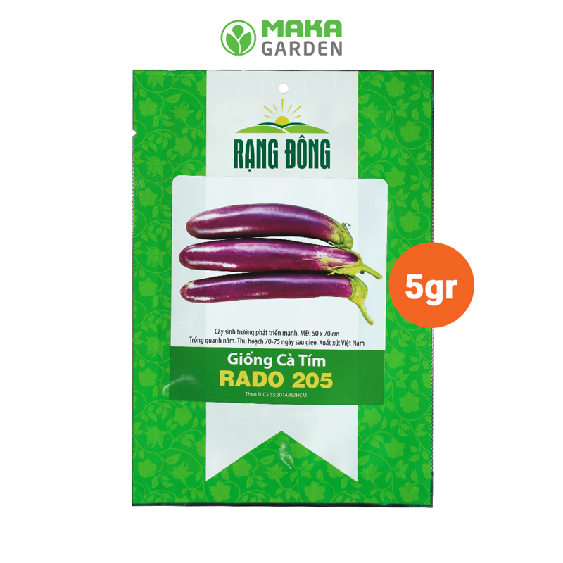 Hạt giống Cà Tím Quả Dài Rado 205 - Gói 0,5G - Chịu Nhiệt Tốt, Trồng Quanh Năm