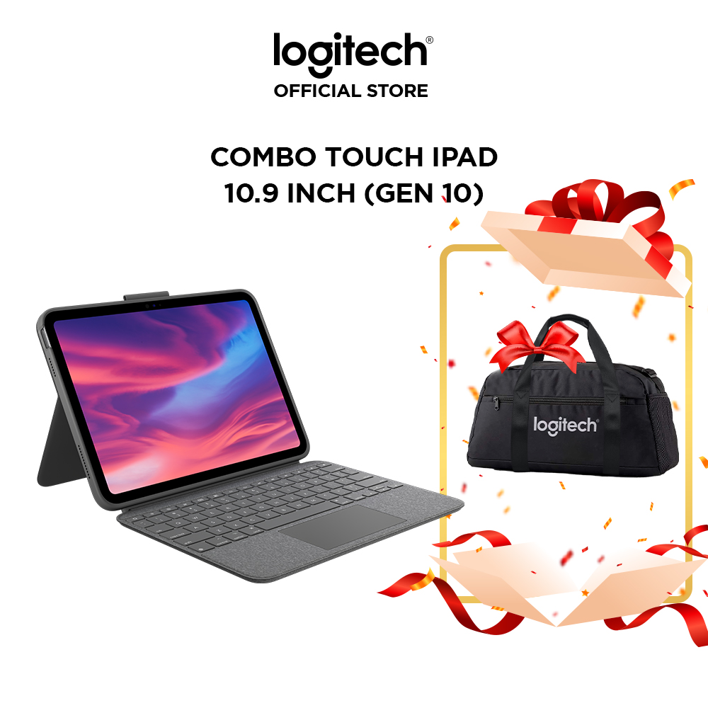 Bao da kèm phím Logitech Combo Touch dành cho iPad 10.9 inch Gen 10 - Có thể tháo rời, Trackpad siêu nhạy, chiếu sáng nền - Hàng chính hãng