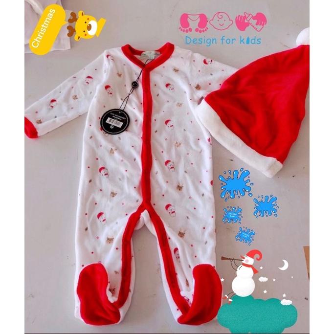 Sleepsuit / body dài tay họa tiết mừng giáng sinh Noel cho bé