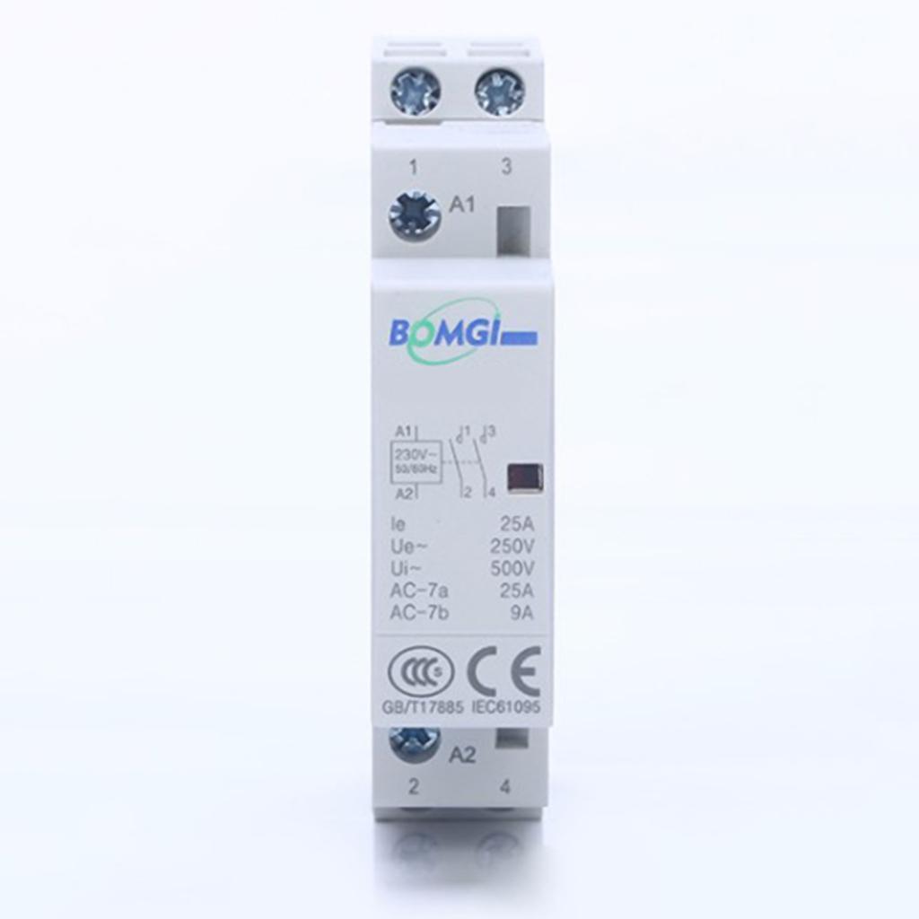 AC 230V 25A AC Mô Đun Tiếp Điểm 2 Cực 2 P Hộ Gia Đình Mô Đun Xe Máy Các Tiếp Điểm AC Contactor 2 Bình Thường m