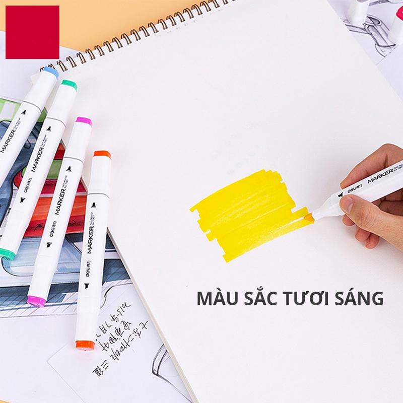 Hộp 36 Bút Dạ Màu 2 Đầu Sketch Marker - Deli 70801-36