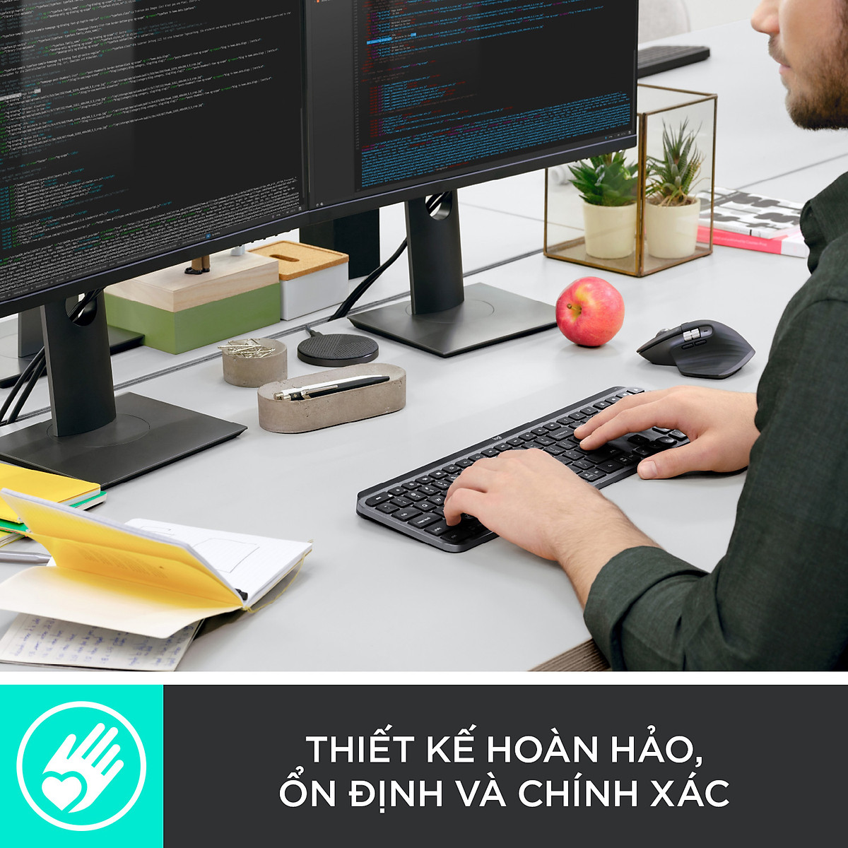 Bàn phím không dây Bluetooth Logitech MX Keys - đa thiết bị, sạc nhanh, Mac/ PC -Hàng chính hãng