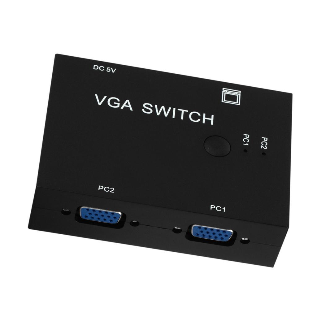 2 Ports Way SVGA VGA Manual Switch Box Splitter