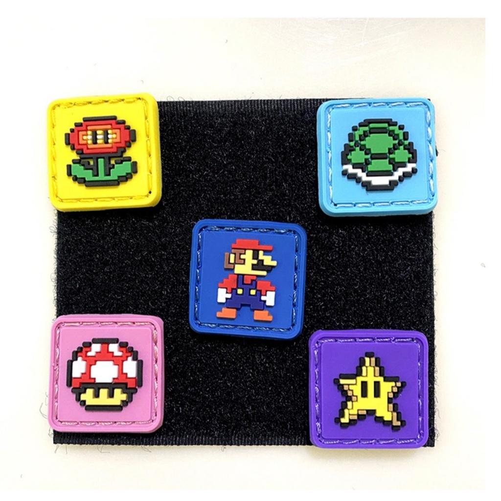 Patch_velcro bộ 5 miếng PVC Super Mario gắn quần áo_ba lô_túi xách