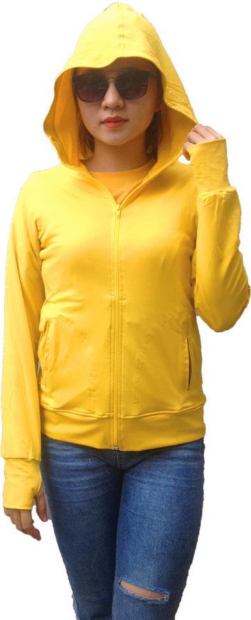 Áo Khoác Nữ Thoát Nhiệt Nhật Bản Goking, 6 Túi To Tiện Dụng. Áo Chống Nắng Nhẹ, Vải Thun 100 Cotton Thoáng Mát, Thấm Hút Mồ Hôi - Vàng - Xl