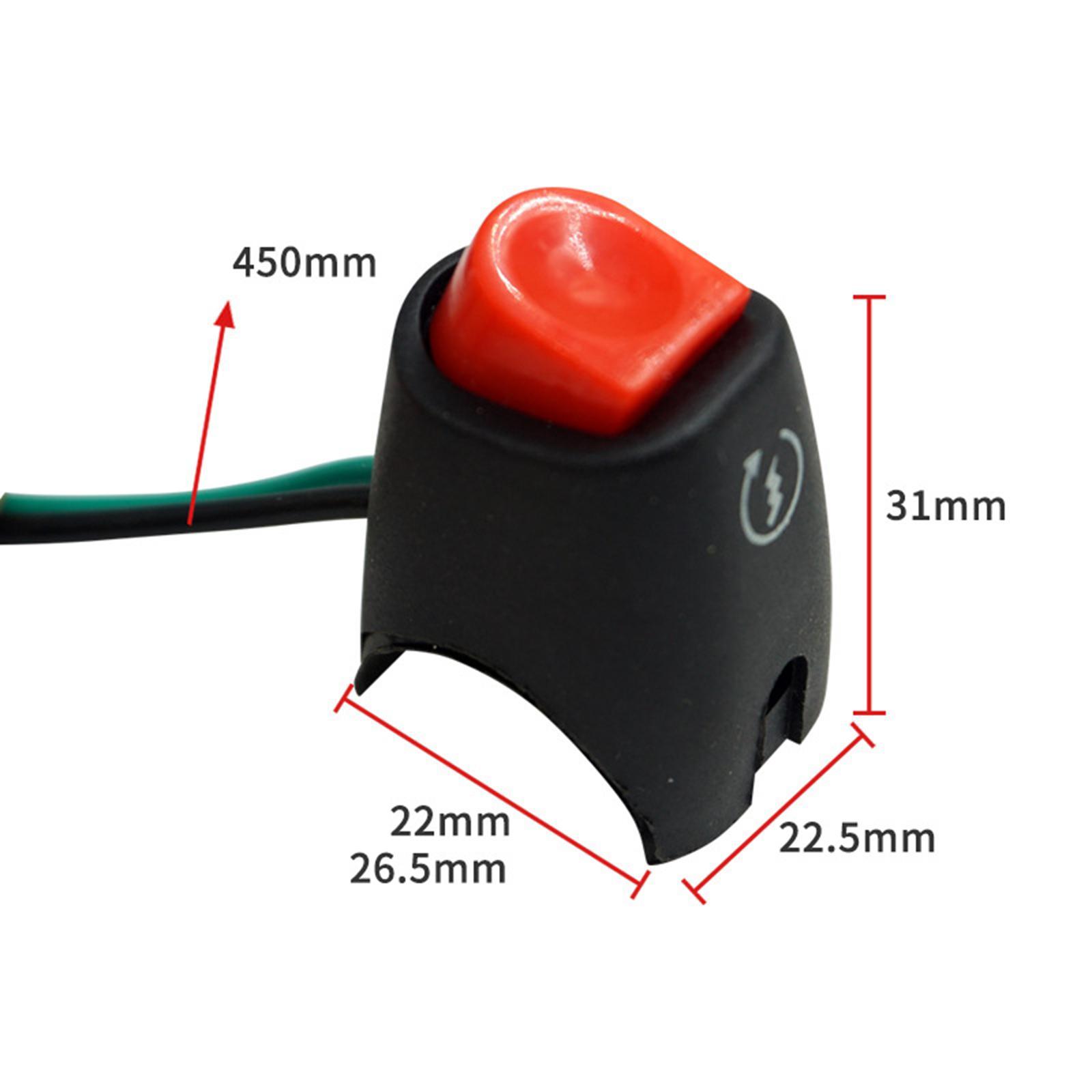Motorcycle Ignition Switch Self Reset Universal Red Button Plug and Play Simple Installation Good Performance Accessory Professional Compact