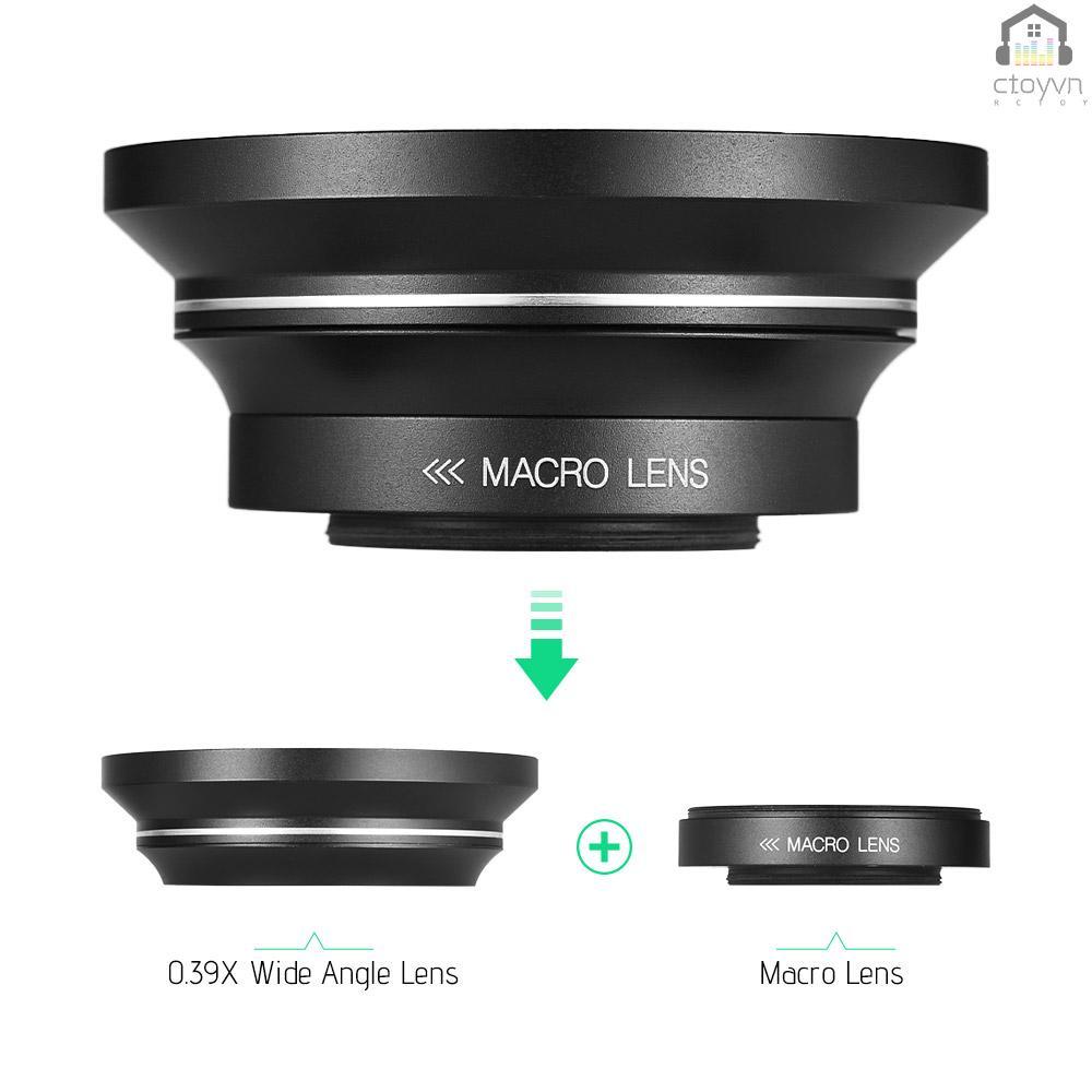 Ống kính Macro góc rộng 30mm 37mm 0.39X cho máy quay phim Ordro Andoer