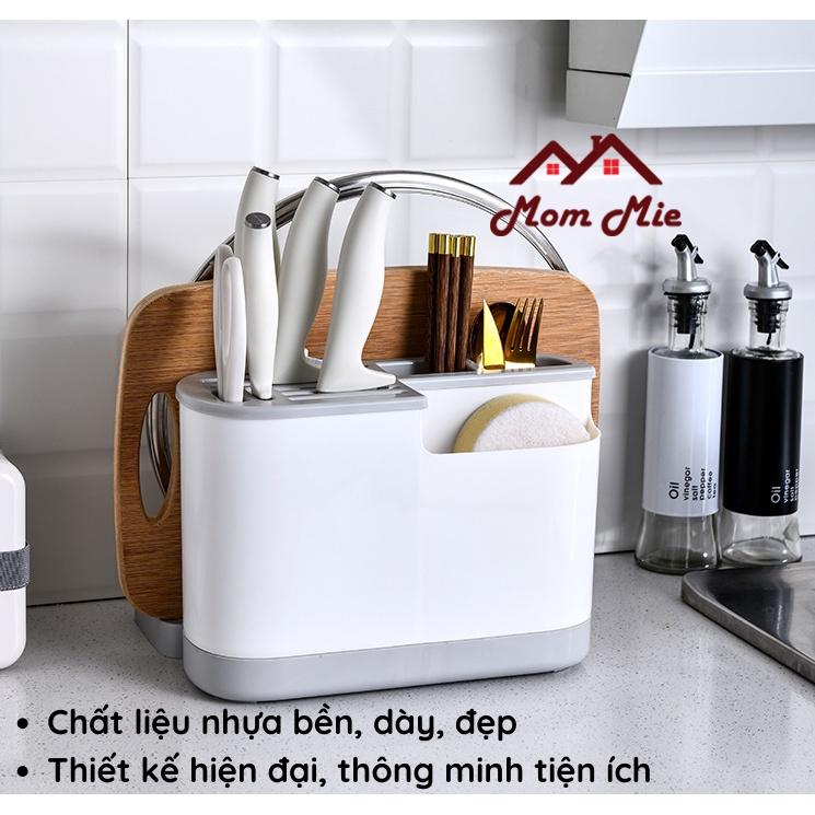 [NHỰA DÀY, BỀN, ĐẸP] Khay nhựa cắm muỗng, đũa, dao kết hợp giá để úp thớt, nắp nồi đa năng, tiện ích - K107