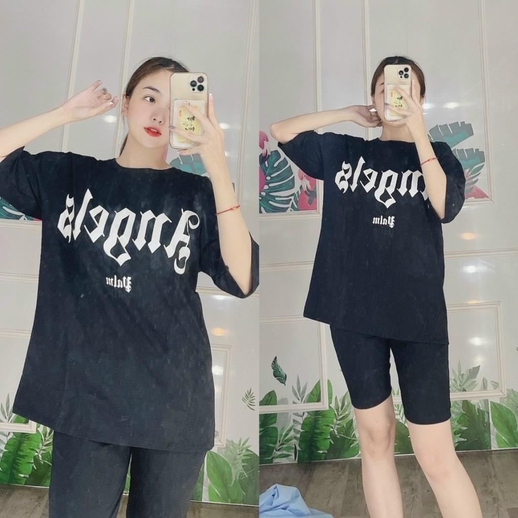 Set đồ bộ nữ quần lửng thun cotton co giãn tốt bigsize Đồ bộ nữ đồ mặc nhà đẹp dễ thương Đồ bộ thun thể thao AD09