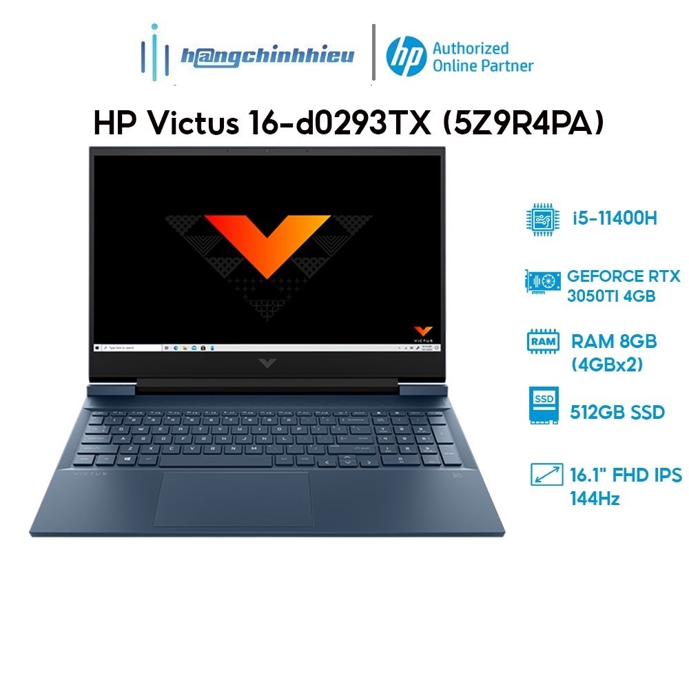 Laptop HP Victus 16-d0293TX 5Z9R4PA i5-11400H | 8GB | 512GB |RTX 3050Ti 4GB |144Hz Hàng chính hãng