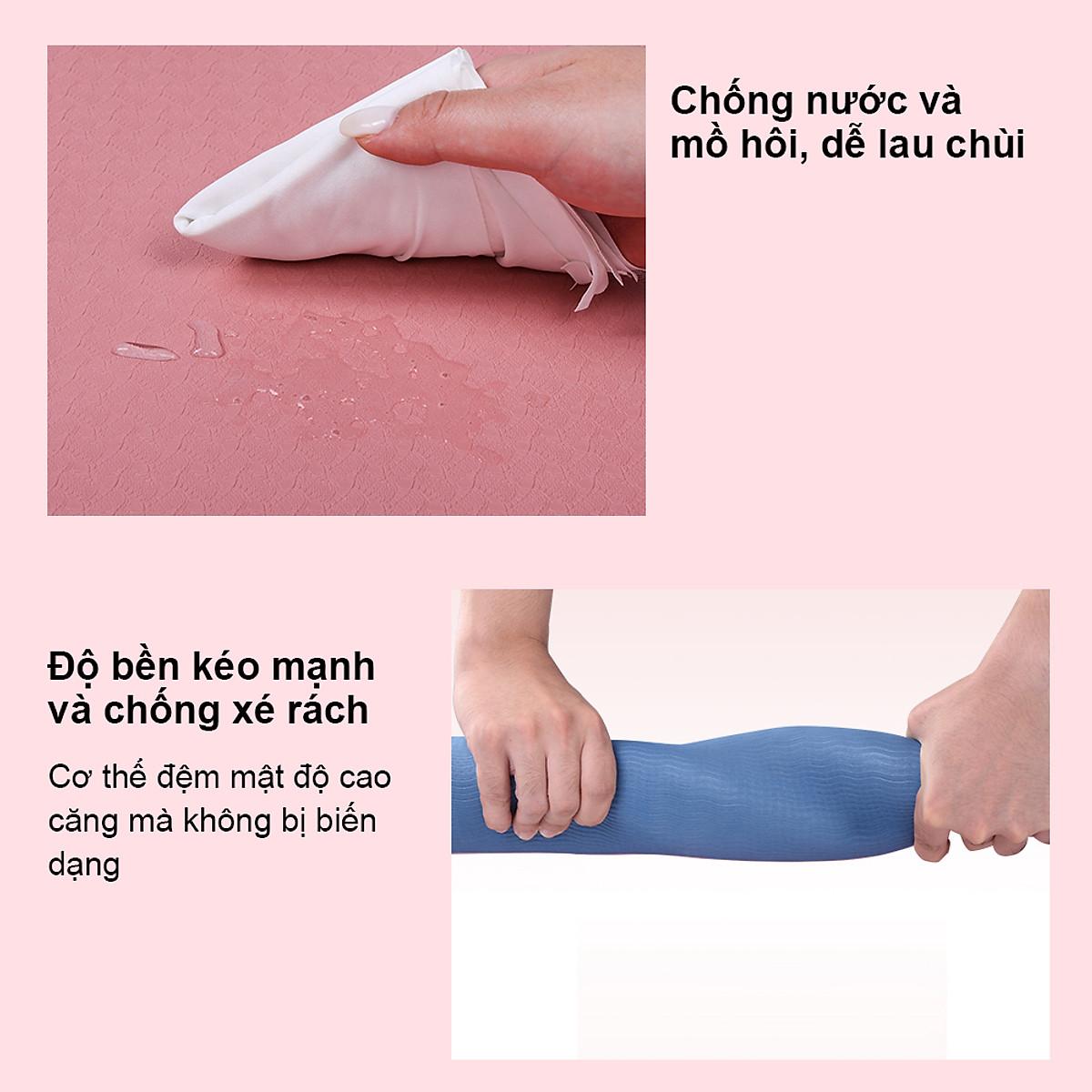 Thảm Tập Yoga Định Tuyến TPE cao cấp tặng kèm túi đựng - 2 Lớp Chống Trượt 8mm