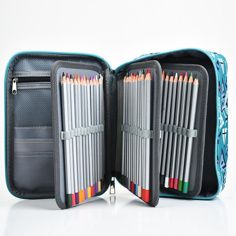 Hộp đựng bút chì/Túi đựng bút chì có sức chứa lớn dành cho người vẽ phác thảo chuyên nghiệp hoặc nghiệp dư Blue Stars