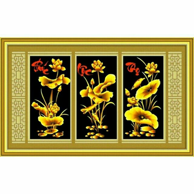 Tranh đính đá PHÚC LỘC THỌ DF030 CHƯA ĐÍNH