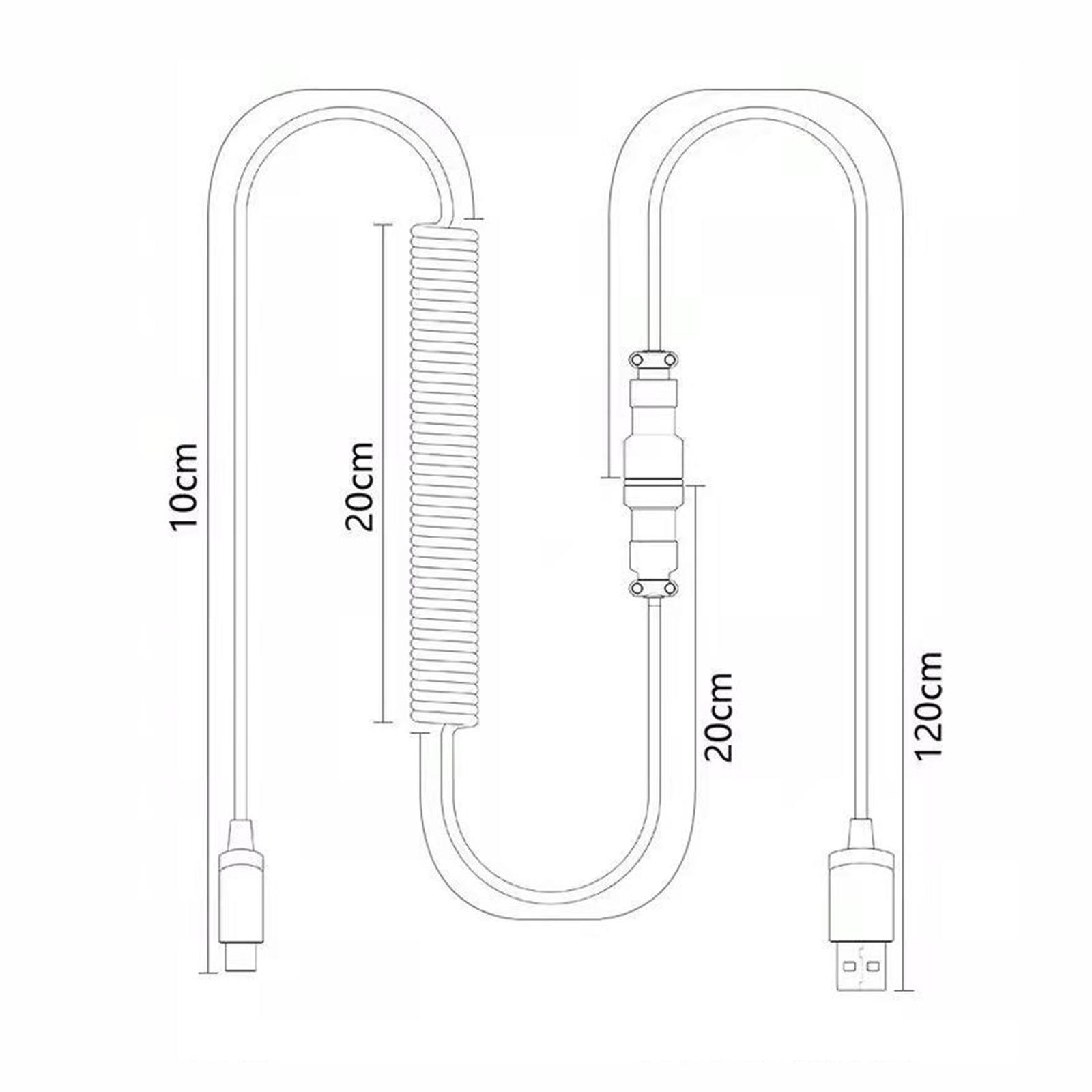 1.7M   Cable Detachable Spiral for Gaming Keyboard  Cable
