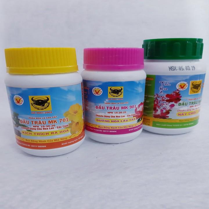 Set 3 lọ phân đầu trâu chuyên dùng cho lan, hoa hồng, cây cảnh