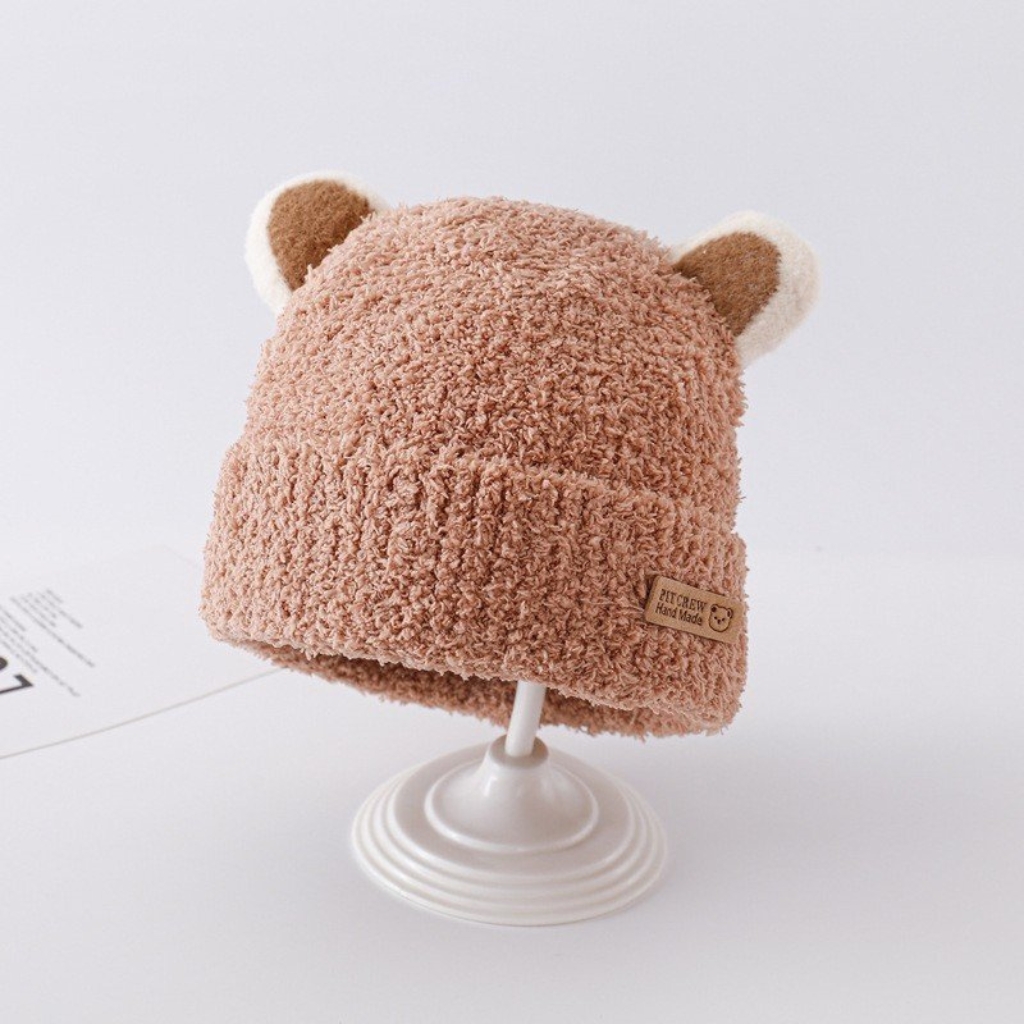 Mũ nón len bông xù tai mèo mùa thu đông cho bé ML254 Mimo Baby