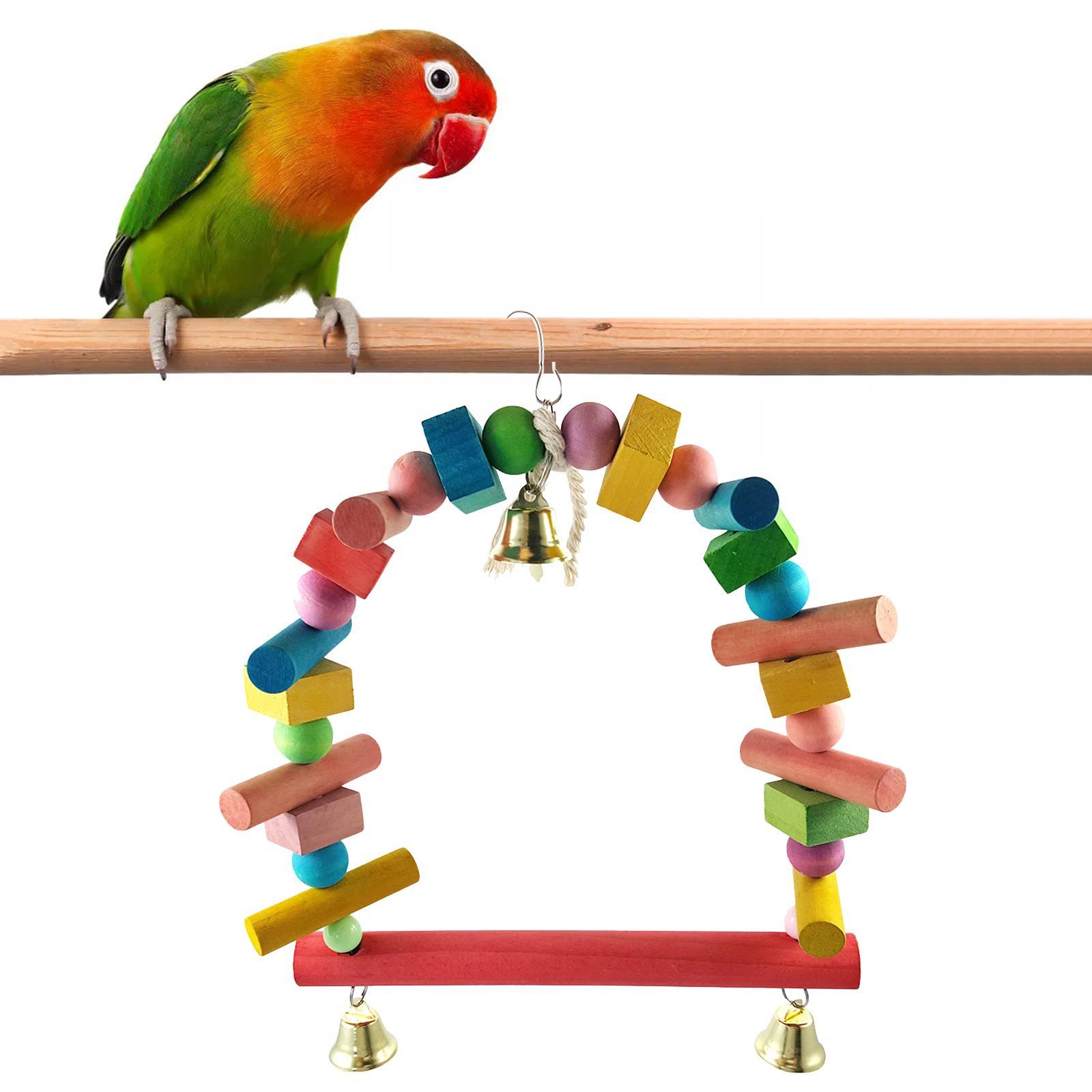 Pet Bird Swing Parrot Parakeet Budgie Cockatiel Cage Hammock Hanging Toy