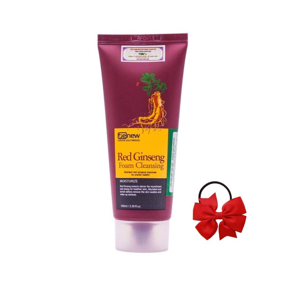 Sữa rửa mặt Hồng Sâm Benew Red Ginseng Foam Cleansing (100ml) - Hàng Chính Hãng [ Tặng dây cột tóc nơ - màu ngẫu nhiên ]