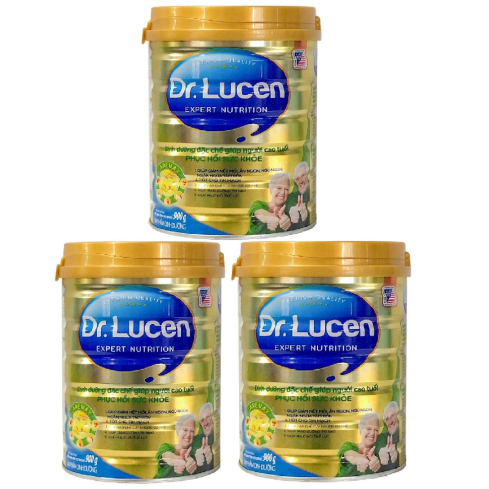 3 Hộp Dinh dưỡng giúp người cao tuổi phục hồi sức khỏe: Nutifood DR. LUCEN CAREMAX 900 gr