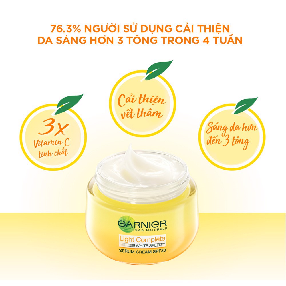 Kem Dưỡng Trắng Da Ban Ngày Garnier Light Complete Whitening Serum Cream SPF30