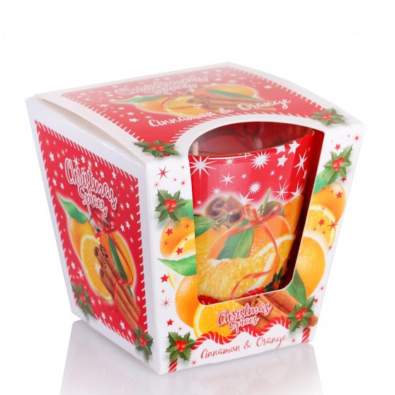 Ly nến thơm tinh dầu Bartek Christmas Spices 115g PTT028602 - cam, táo, quế (giao mẫu ngẫu nhiên)