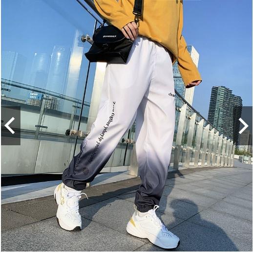 Quần jogger nam trơn chất gió dù mềm mịn phối màu Gradient, phong cách hàn quốc(cao cấp)