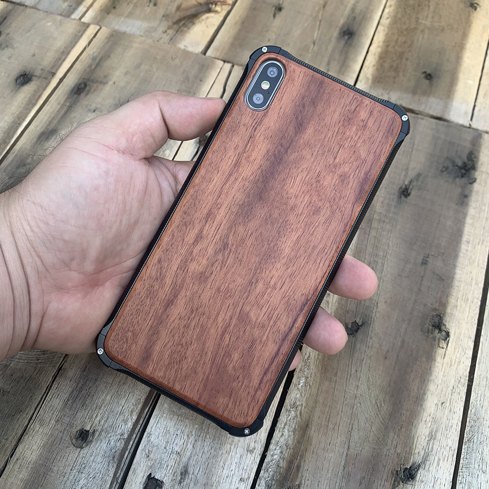 Ốp lưng gỗ viền hợp kim dành cho iPhone XS Max