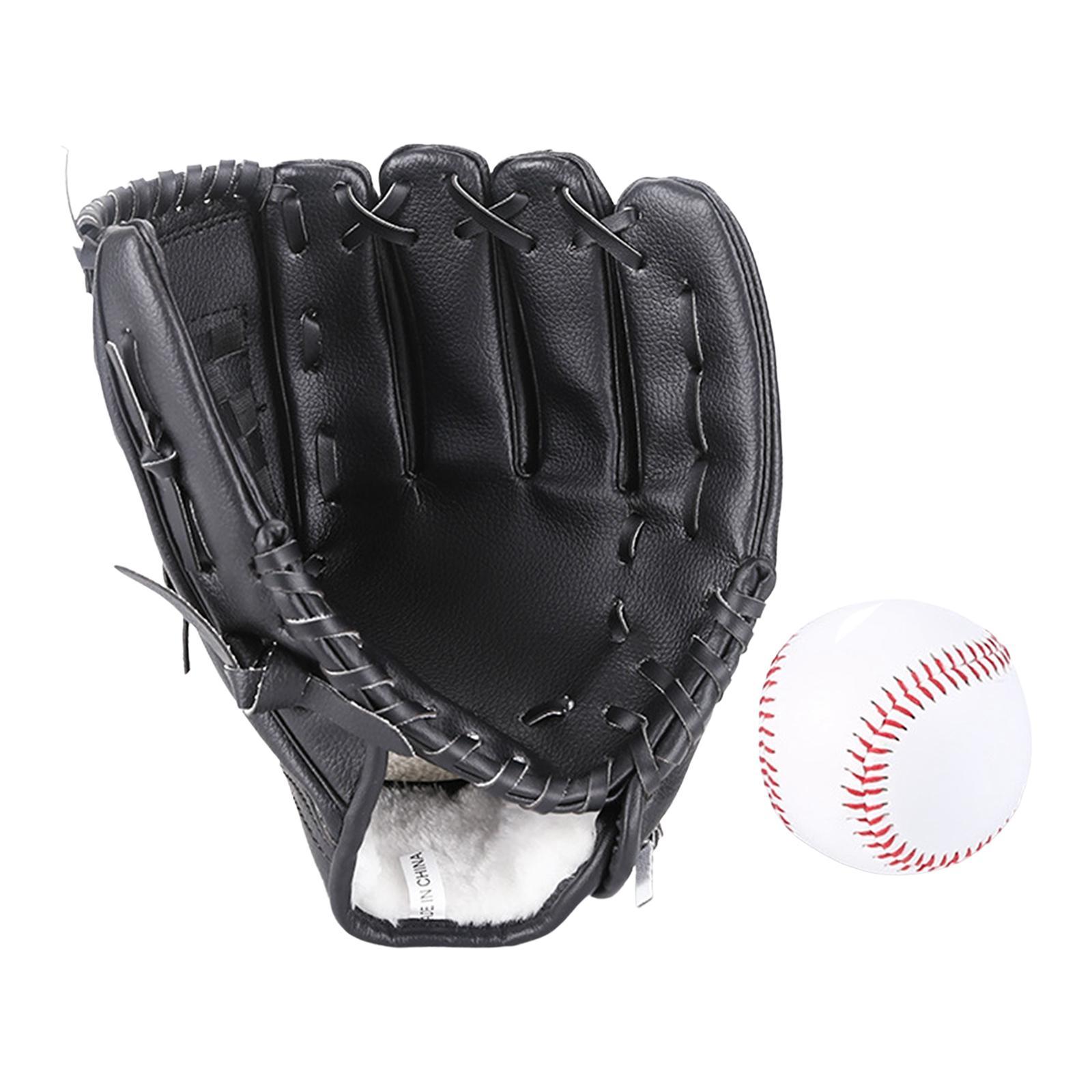 Baseball Fielding Glove and Ball Left Hand Glove Sports Batting Glove Wear Resistant Thickening Durable for Beginner or General Competition