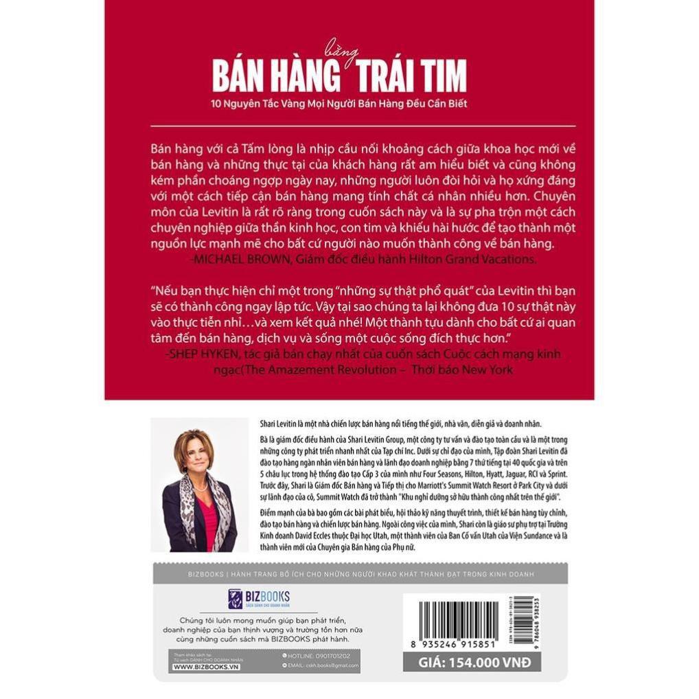 Sách - Bán Hàng Bằng Trái Tim - 10 Nguyên Tắc Vàng Mọi Người Bán Hàng Đều Cần Biết  - BizBooks