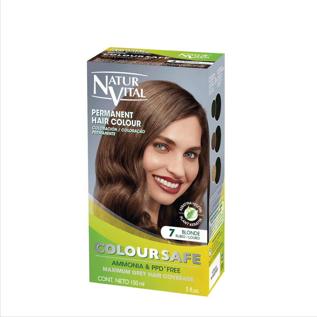 Thuốc Nhuộm Dưỡng Tóc NaturVital Colour Safe Permanent Hair Dye Chiết Xuất Lúa Mì & Đậu Nành, Giúp Làm Mới, Giữ Màu, Mang Đến Độ Mượt Bồng Bềnh - Màu Vàng Blonde
