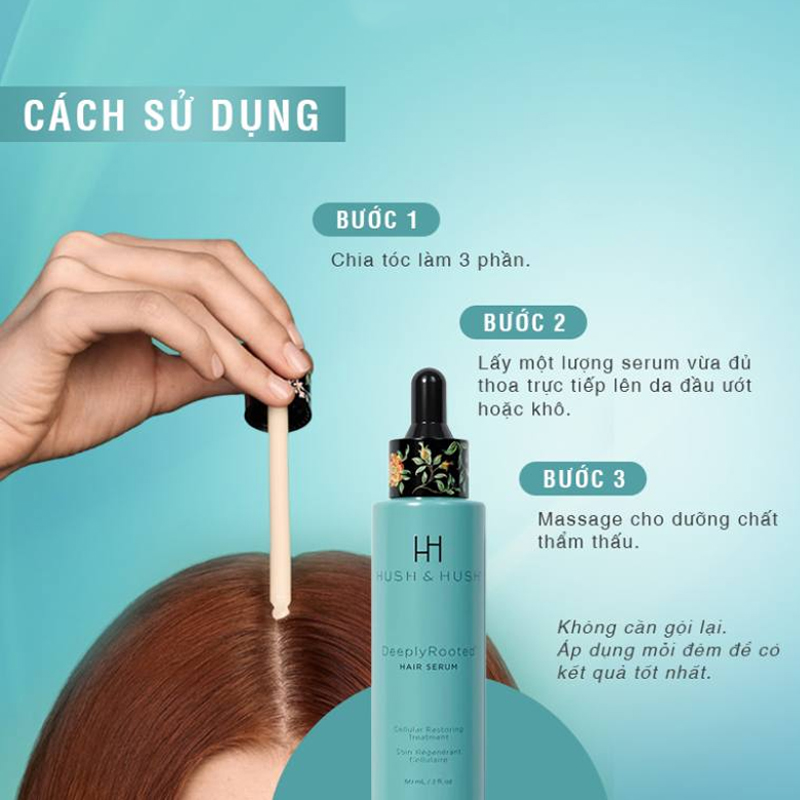 Tinh Chất Kích Thích Mọc Tóc Hush And Hush DeeplyRooted Hair Serum 60ml