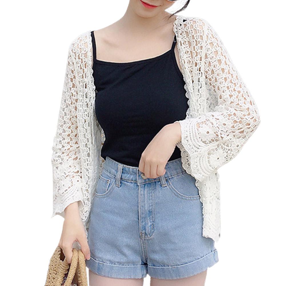 Áo Khoác Cardigan Nữ Tay Dài Phối Ren Thời Trang