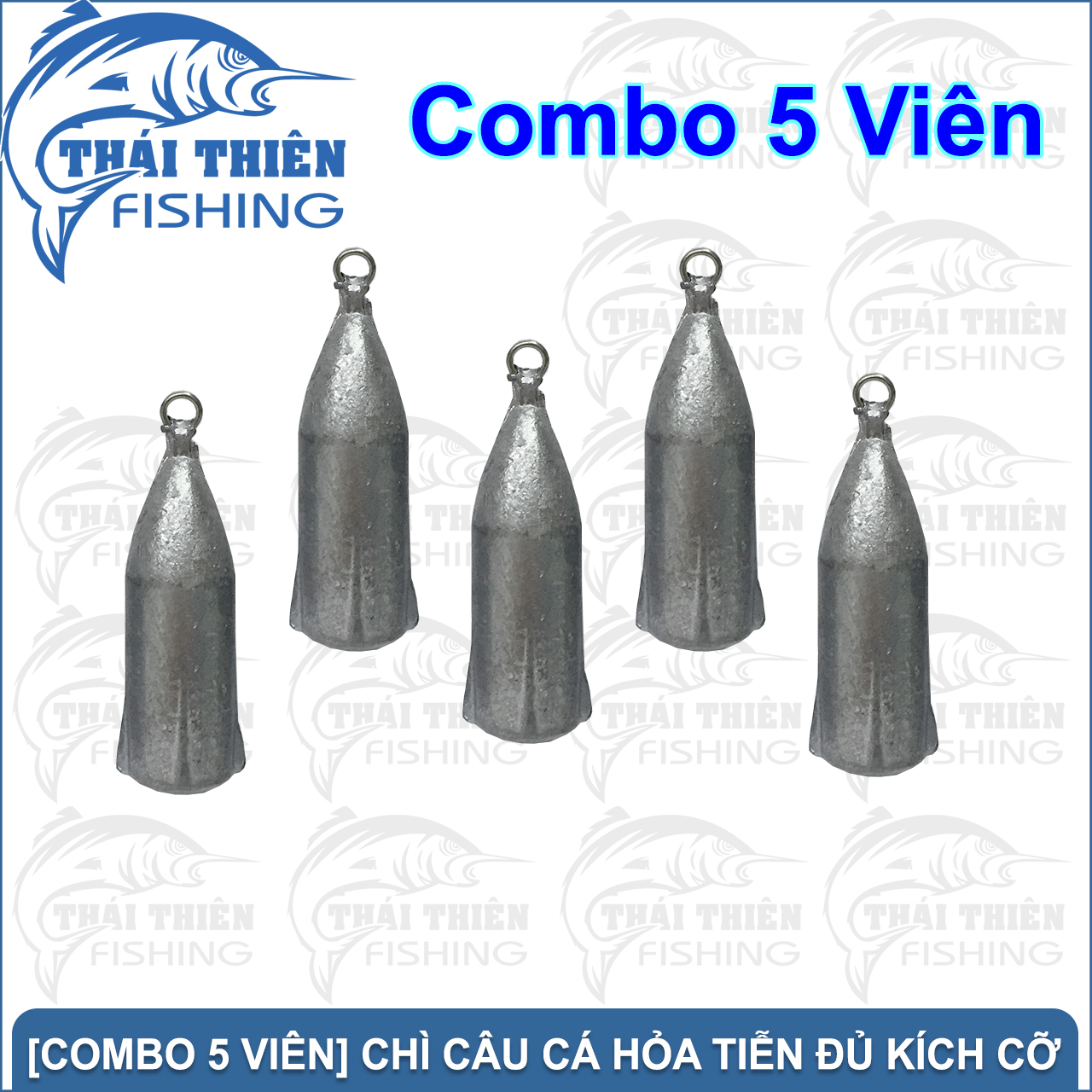 Combo 5 Viên Chì Câu Cá Hỏa Tiễn Có Móc 30g, 50g, 75g, 100g