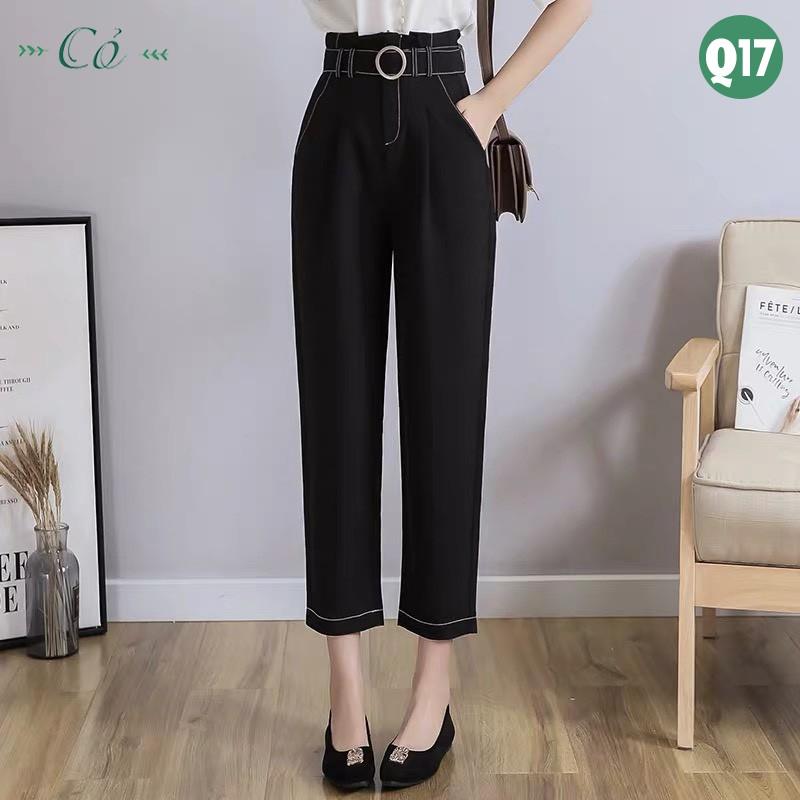 Quần baggy công sở phối thắt lưng - Q17