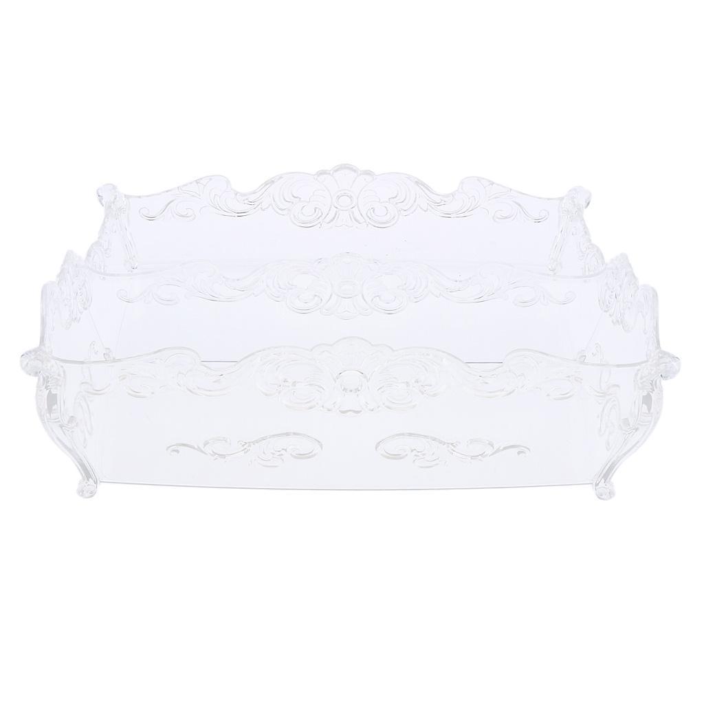 Pro Cosmetic Storage Makeup Holder Display Rack 2 Large Slots Transparent