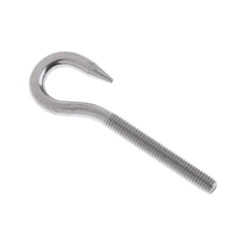 2 Pieces 304 Stainless Steel Threaded Screw Hook Eye Bolt Boat Parts M4 M5, Marine Grade