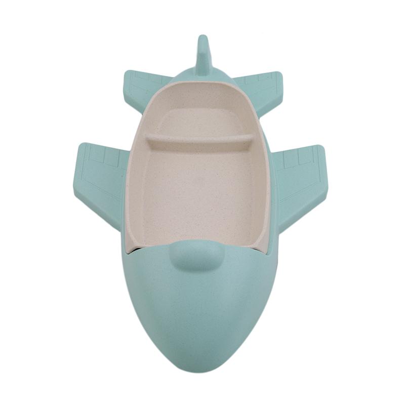 Hoạt Hình Máy Bay Hình Bộ Đồ Ăn Sợi Tre Đĩa Trẻ Sơ Sinh Bộ Đồ Ăn Toddle Trẻ Em Chia Ngăn Đĩa Trẻ Em Quà Tặng Trẻ Em Dao Kéo