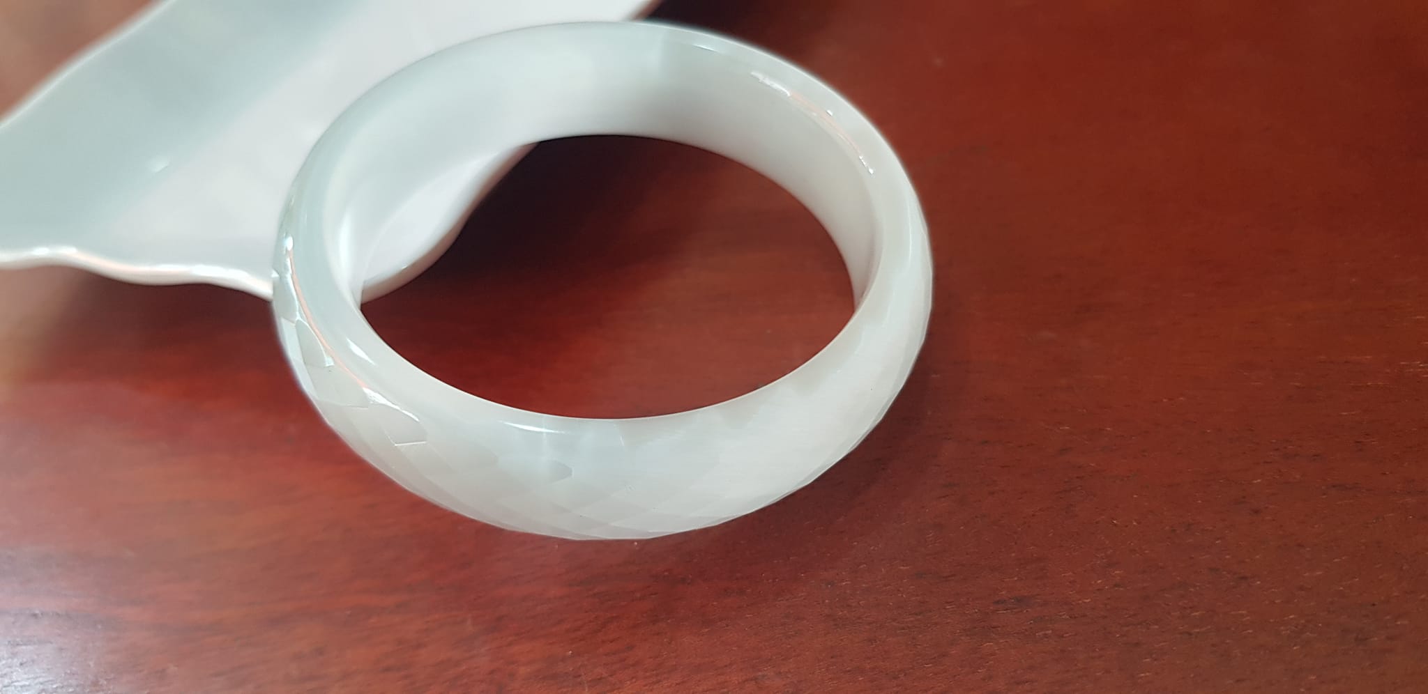 Vòng tay nữ Bản Hẹ đá mắt mèo giác trắng mới đẹp Vòng Ni 54mm x Cao 15mm x dầy 7mm Nữ mệnh kim mệnh thuỷ nặng 50kg - 55kg đeo ạ
