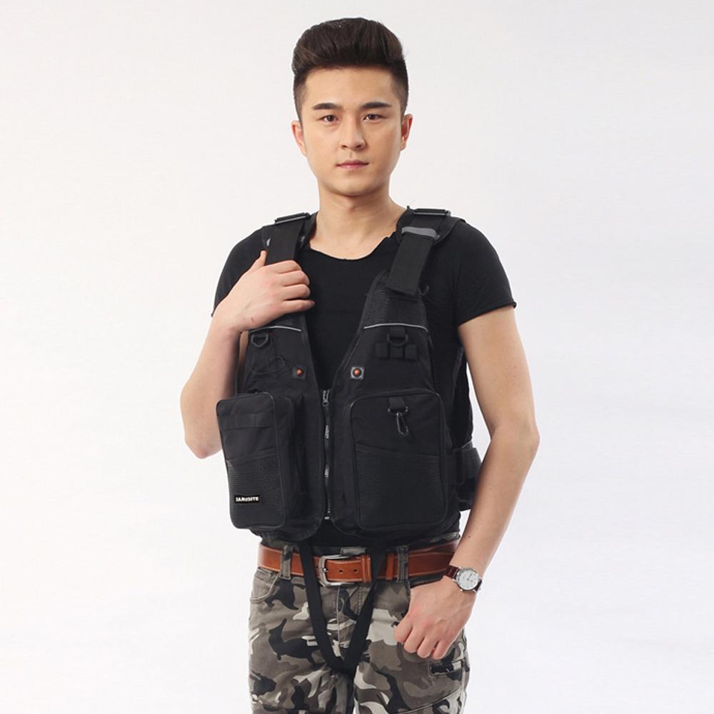 Outdoor Fishing Vests Breathable & Adjustable Swimming Vest Floatage Jackets with Multi-Pockets for Men Women Fishing Rafting Surfing Swimming