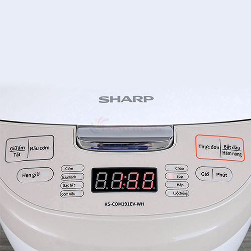 Nồi cơm điện tử Sharp 1.8 lít KS-COM191EV-WH - Hàng chính hãng