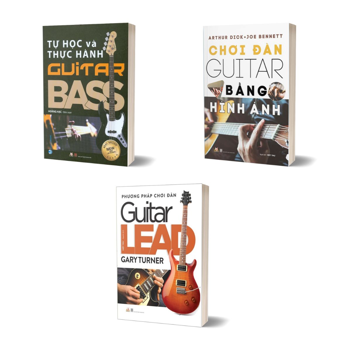 Combo Chơi Đàn Guitar Bằng Hình Ảnh + Tự Học Và Thực Hành Guitar Bass + Phương Pháp Chơi Đàn Guitar Lead