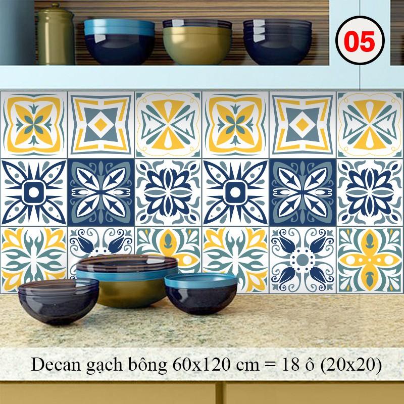 Giấy Dán Tường Nhà Bếp, Miếng Dán Bếp Chống Bắn Dầu Mỡ, Chống Bay Màu | Decal Dán Bếp Mã 05 Xanh Lơ Vàng