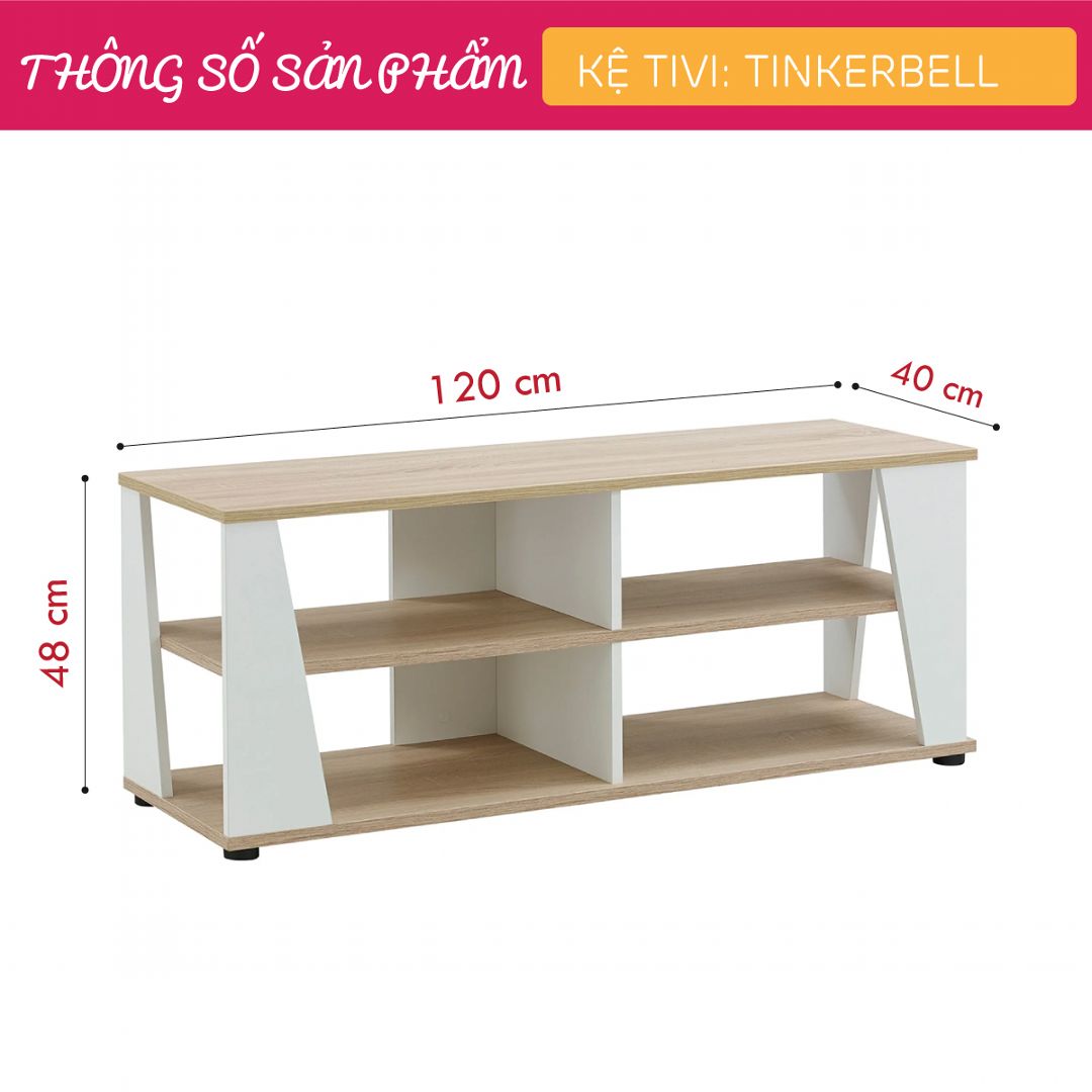 Tủ kệ tivi phòng ngủ tiện dụng SMLIFE Tinkerbell