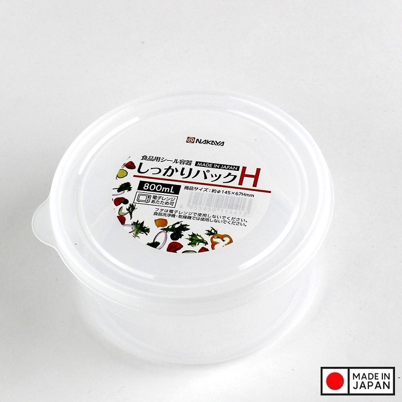 Bộ 3 hộp đựng thực phẩm trong suốt từ nhựa PP cao cấp 800mL - Hàng Nhật nội địa