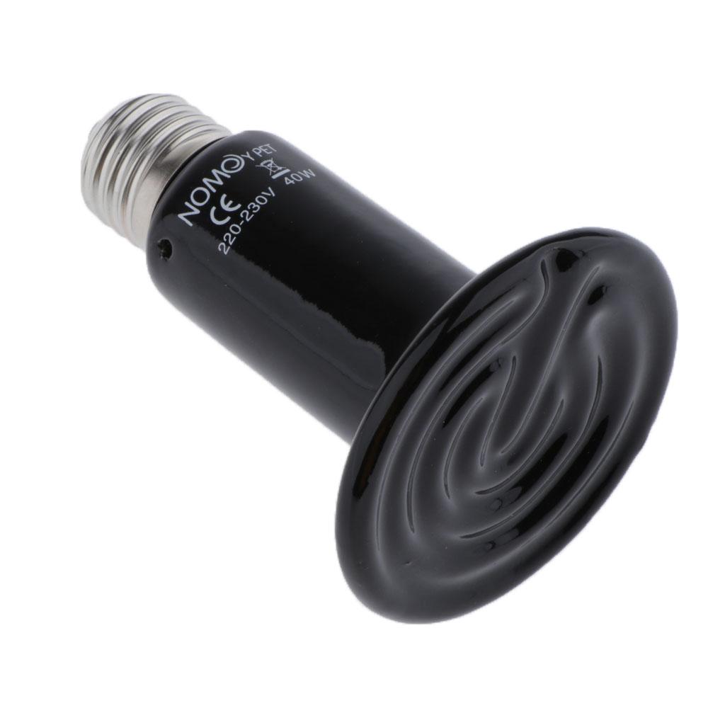 Reptile Infrared Heater Heat Lamp Terrarium Amphibian Screw in E27 Bulb 40W